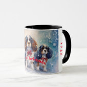 King Charles Cavalier Tasse zur Weihnachtsfeier (VorderseiteRechts)