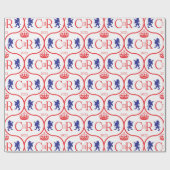 King Charles CIIIR Coronation 2023 Vereinigtes Kön Geschenkpapier (Flach)