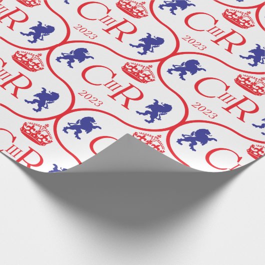 King Charles CIIIR Coronation 2023 Vereinigtes Kön Geschenkpapier (Ecke)