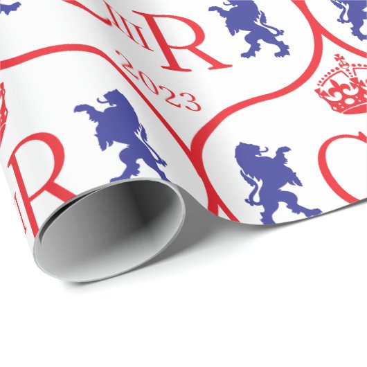King Charles CIIIR Coronation 2023 Vereinigtes Kön Geschenkpapier (Rolleneckpunkt)