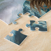 King Charles Cocker Spaniel fährt im Ozean Puzzle (Seite)