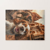 King Charles Cocker Spaniel in Ankor temple Puzzle (Horizontal)