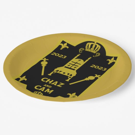 King Charles English Royal Coronation 2023 Pappteller (Schrägansicht)