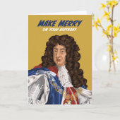 King Charles II Make Merry Birthday Grußkarte Karte (Gelbe Blume)