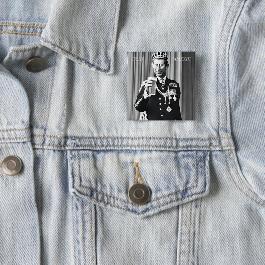 King Charles III 15 cm Square Abzeichen Button (Beispiel)