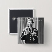 King Charles III 15 cm Square Abzeichen Button (Vorne & Hinten)
