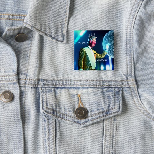 King Charles III 15 cm Square Abzeichen Button (Beispiel)