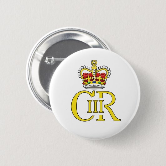 King Charles III Abzeichen Button (Vorne & Hinten)
