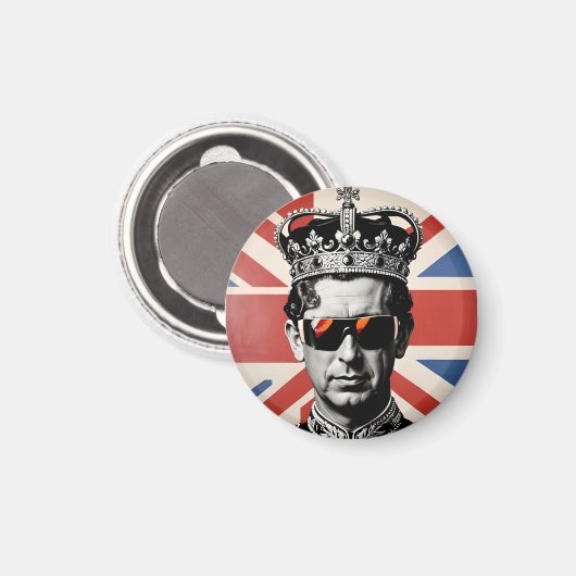 King Charles iii Abzeichen Button-Taste Gewerkscha Magnet (Vorderseite/Rückseite)