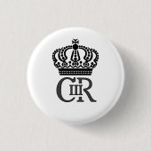 King Charles III Abzeichen mit Chiffre und Krone Button (Vorderseite)