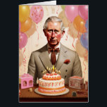 King Charles III Birthday Party<br><div class="desc">König Charles III mit Kuchen für seine Geburtstagsparty,  14. November</div>