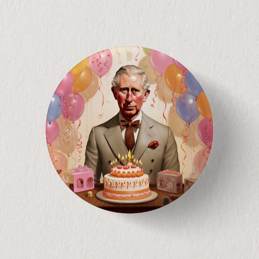 King Charles III Birthday Party Button (Vorderseite)