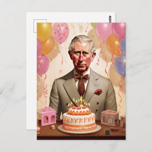 King Charles III Birthday Party Postkarte (Vorne/Hinten)