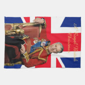 King Charles III Britische Flagge Weihnachtsgrüße Geschirrtuch (Horizontal)