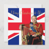 King Charles III Britische Flagge Weihnachtsgrüße Karte (Vorderseite)