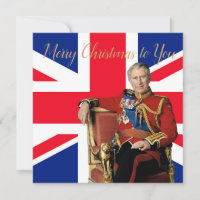 King Charles III Britische Flagge Weihnachtsgrüße