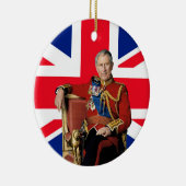 King Charles III Britische Flagge Weihnachtsgrüße Keramik Ornament (Rechts)