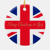King Charles III Britische Flagge Weihnachtsgrüße Keramik Ornament (Hinten)