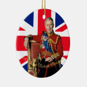 King Charles III Britische Flagge Weihnachtsgrüße Keramik Ornament (Rechts)