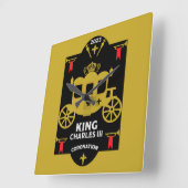 King Charles III British Coronation 2023 Quadratische Wanduhr (Winkel)