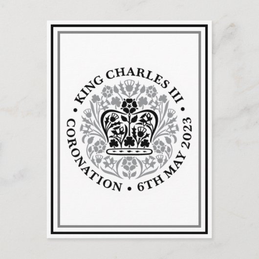 King Charles III British Coronation Emblem Postkarte (Vorderseite)