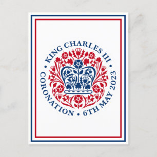 King Charles III British Coronation Emblem Postkarte