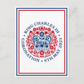 King Charles III British Coronation Emblem Postkarte (Vorderseite)