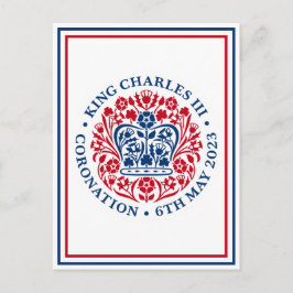King Charles III British Coronation Emblem Postkarte