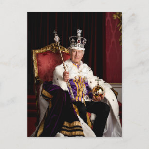 King Charles III Buckingham Palace Porträt Postkarte