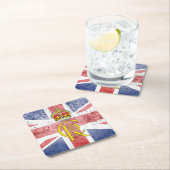 King Charles III ciphe/Gewerkschaft Flag Paper Unt Rechteckiger Pappuntersetzer (Vor Ort)