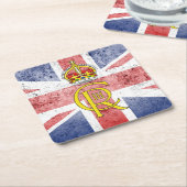 King Charles III ciphe/Gewerkschaft Flag Paper Unt Rechteckiger Pappuntersetzer (angewinkelt)