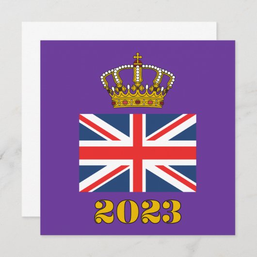 King Charles III Coronation 2023 Britische Krone Einladung (Vorne/Hinten)