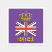 King Charles III Coronation 2023 Britische Krone Serviette (Vorderseite)