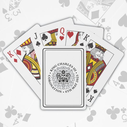 King Charles III Coronation Black Logo Patriotic Spielkarten