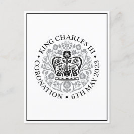 King Charles III Coronation Black Logo Souvenir Postkarte