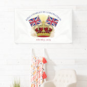 King Charles III Coronation Crown and Flags Banner (Insitu)