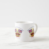 King Charles III Coronation Crown and Flags Espressotasse (Vorderseite Rechts)