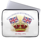 King Charles III Coronation Crown and Flags Laptopschutzhülle (Vorderseite)