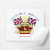 King Charles III Coronation Crown and Flags Mousepad (Mit Mouse)