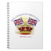 King Charles III Coronation Crown and Flags Notizblock (Vorderseite)