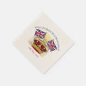 King Charles III Coronation Crown and Flags Serviette (Ecke)