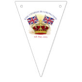 King Charles III Coronation Crown and Flags Wimpelkette (Dritte Fahne)