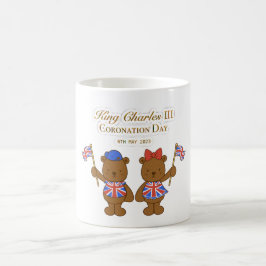 King Charles III Coronation Day, Couple Teddy Bear Kaffeetasse
