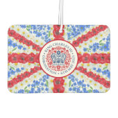 King Charles III Coronation Emblem Floral UK Flagg Autolufterfrischer (Rückseite)