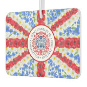 King Charles III Coronation Emblem Floral UK Flagg Autolufterfrischer (Links)