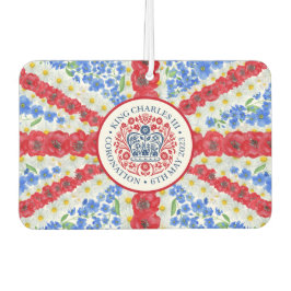 King Charles III Coronation Emblem Floral UK Flagg Autolufterfrischer