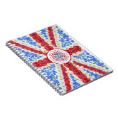 King Charles III Coronation Emblem Floral UK Flagg Notizblock (Rechte Seite)