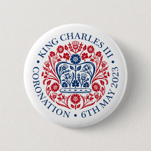 King Charles III Coronation Emblem-Logo-Abzeichen Button