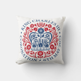 King Charles III Coronation Emblem Square Cushion Kissen