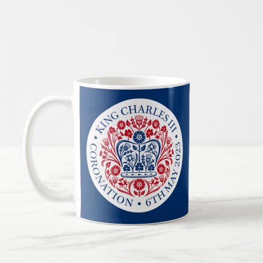 King Charles III Coronation Emblem Tee/Kaffee Tass Kaffeetasse (Links)